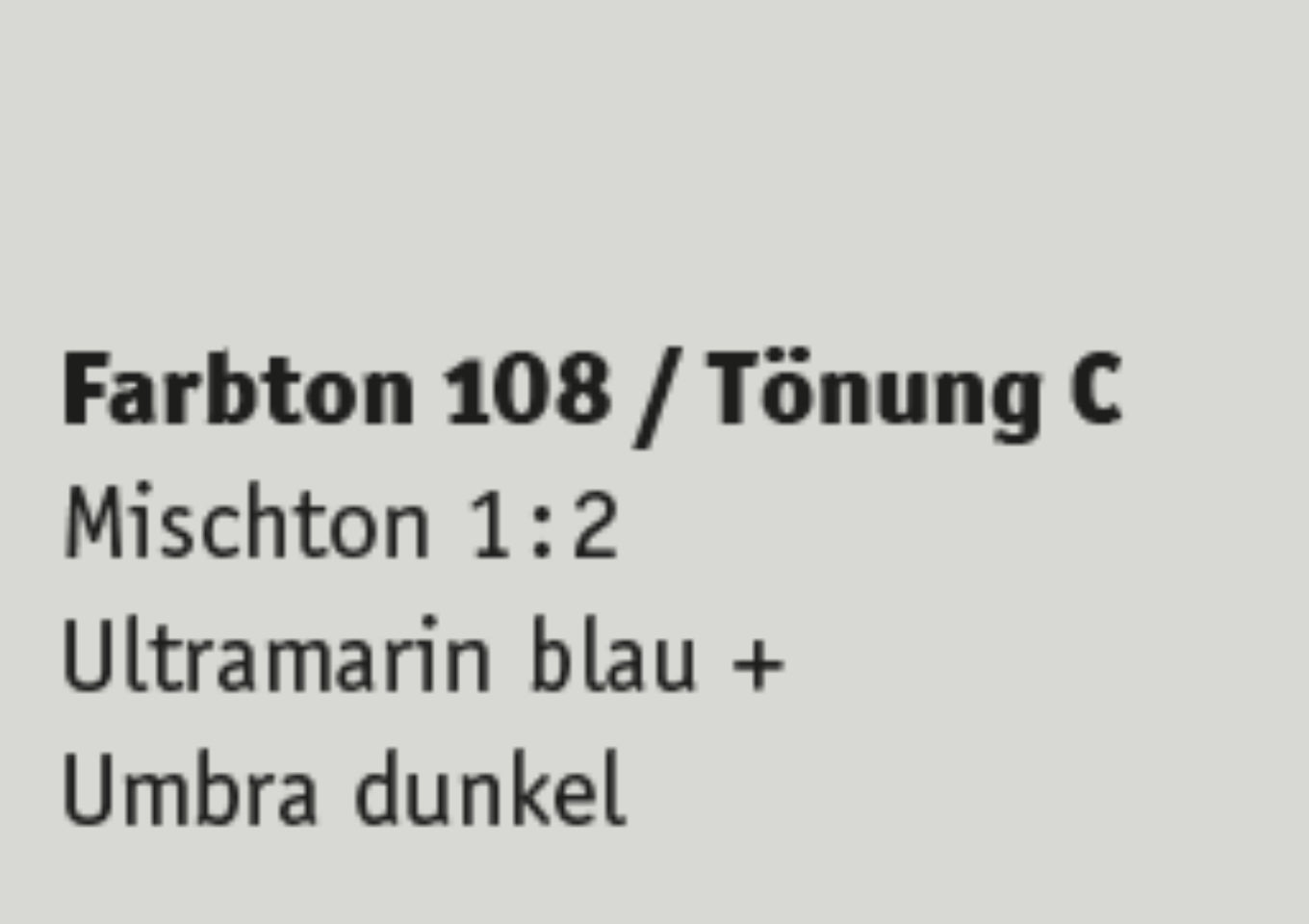 Kreidezeit Farbpigmentmischungen für Farben (trocken) Farbton 97-108