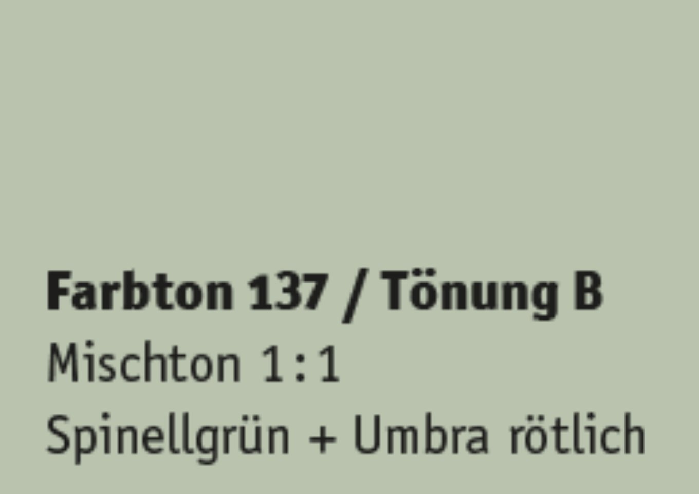 Kreidezeit Farbpigmentmischungen für Sumpfkalkfarben Farbton 133-144