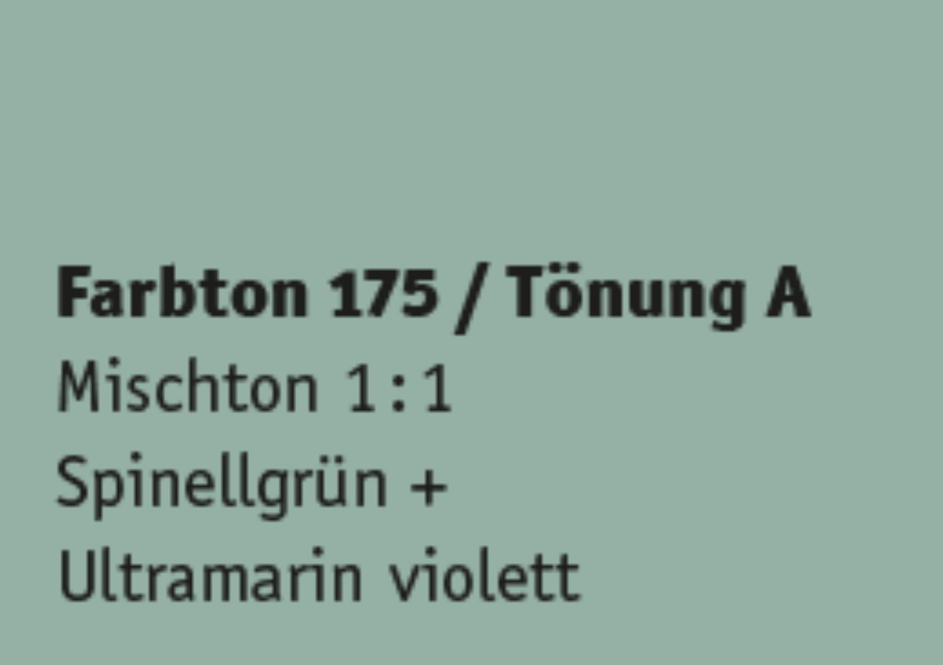Kreidezeit Farbpigmentmischungen für Sumpfkalkfarben Farbton 169-180