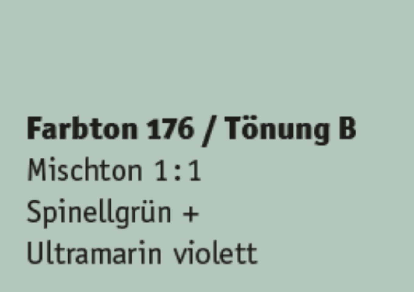 Kreidezeit Farbpigmentmischungen für Sumpfkalkfarben Farbton 169-180