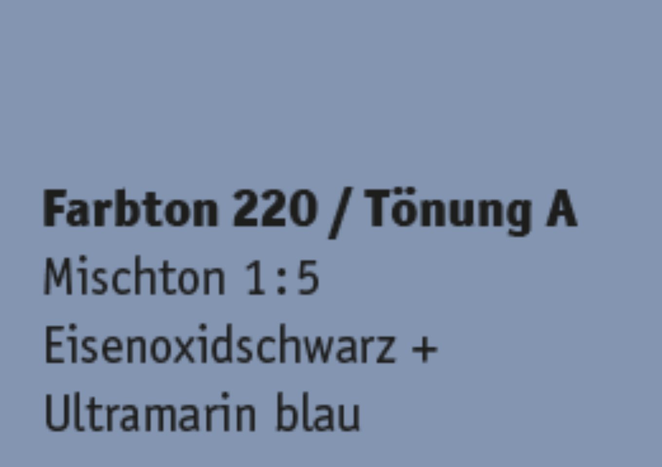 Kreidezeit Farbpigmentmischungen für Sumpfkalkfarben Farbton 217-228