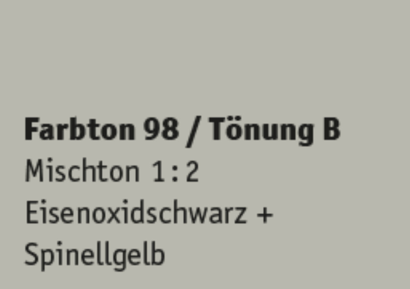 Kreidezeit Farbpigmentmischungen für Farben (trocken) Farbton 97-108