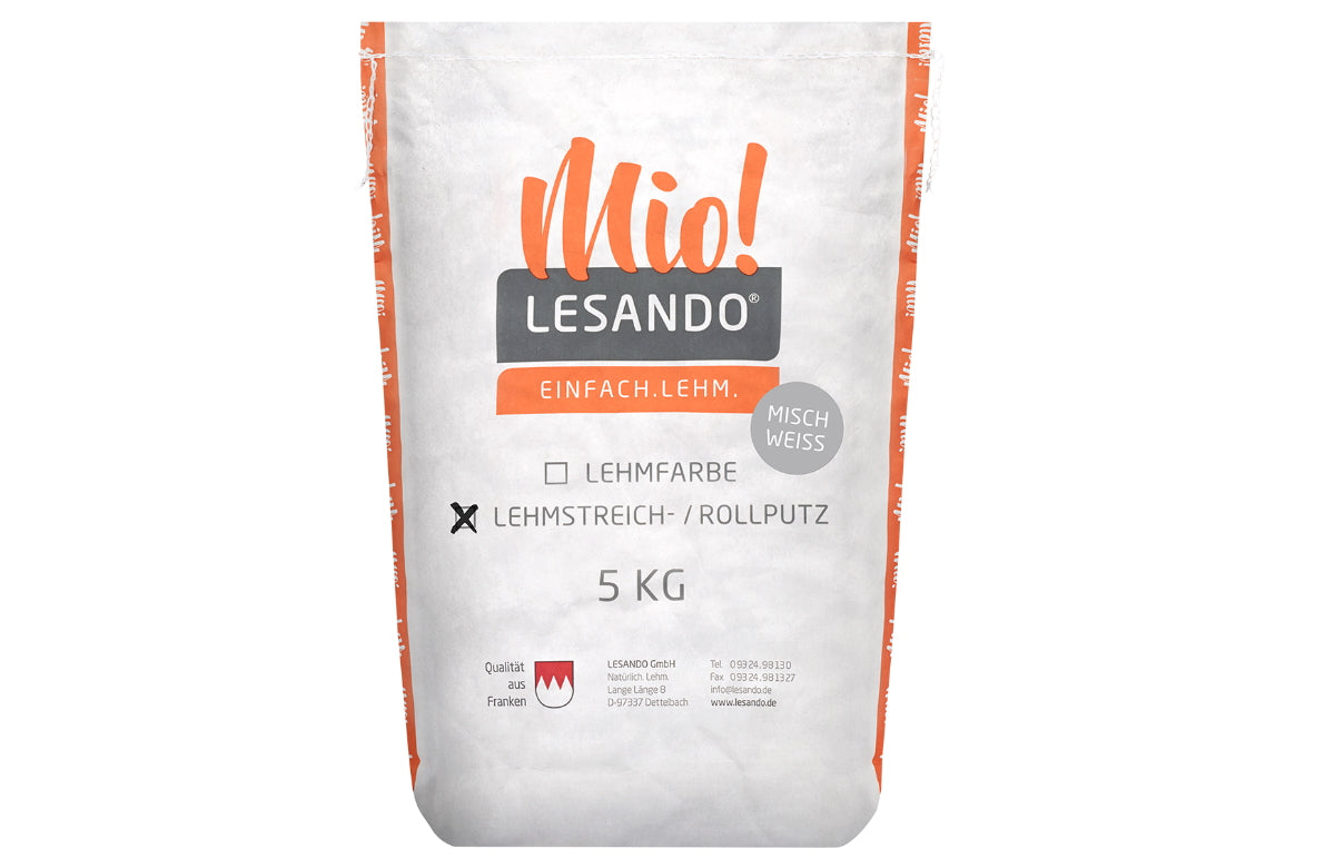 Lehmstreichputz / Lehmrollputz Lesando Mio! Mischweiß