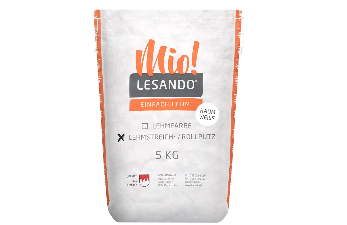 Lehmstreichputz / Lehmrollputz Lesando Mio! Raumweiß