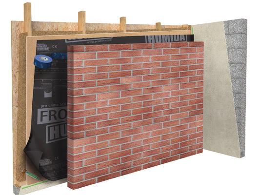 Wandschalungsbahn hinter belüfteten Fassaden SOLITEX FRONTA HUMIDA