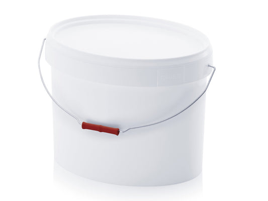 Farbeimer Oval mit Metallbügel und Griffrolle, inkl. Deckel