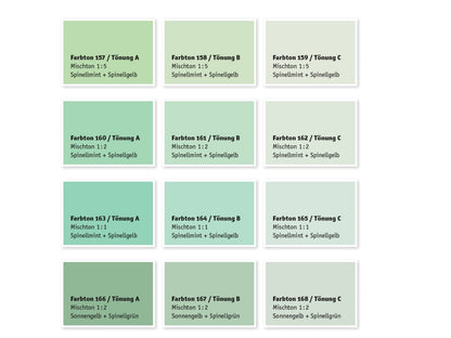 Kreidezeit Farbpigmentmischungen für Sumpfkalkfarben Farbton 157-168