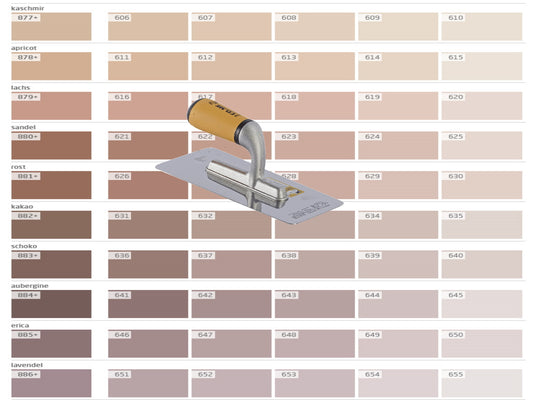 farbiger Lehmputz, Lehmdekorputz Capriccio, Farbserie eterno 1